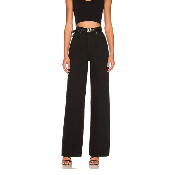 Lovers + Friends Lennon Super High Rise Loose Wide Leg in Serenata Black Size 31 - Picture 1 of 2